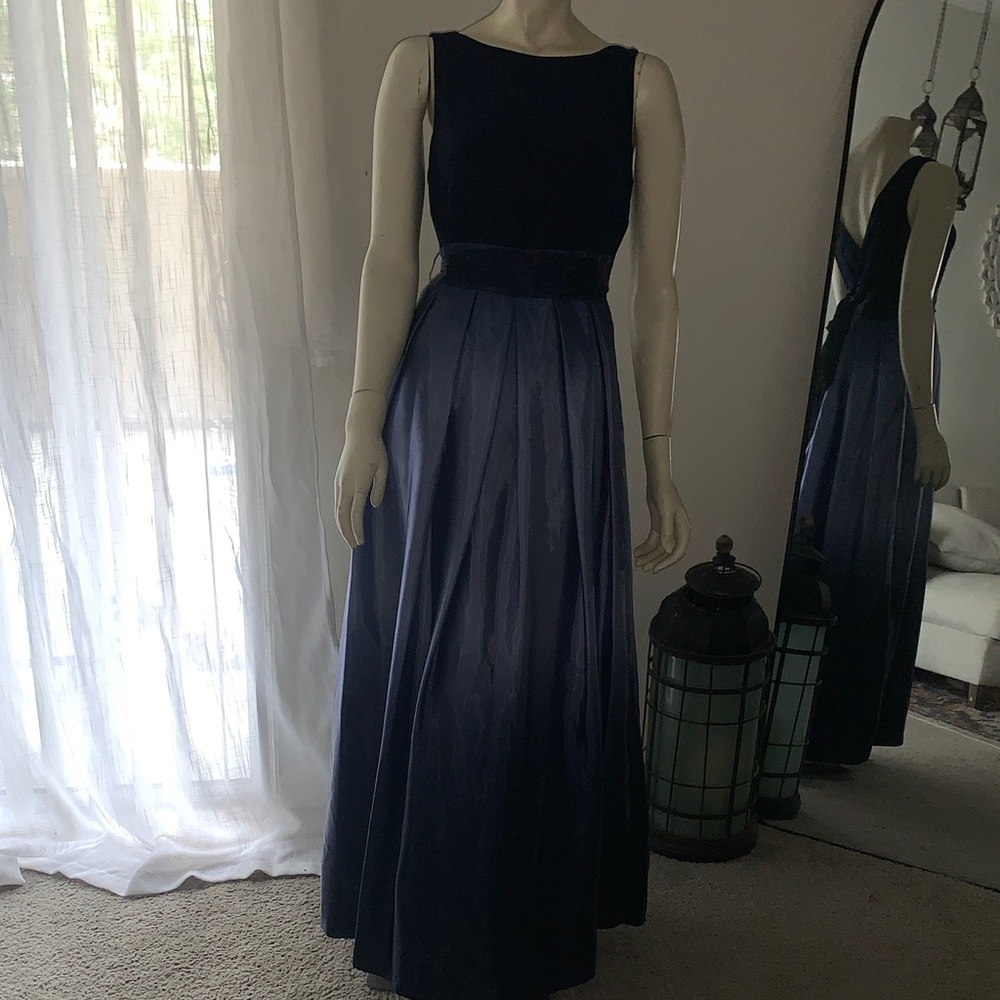 SLNY Dark Blue Maxi Dress